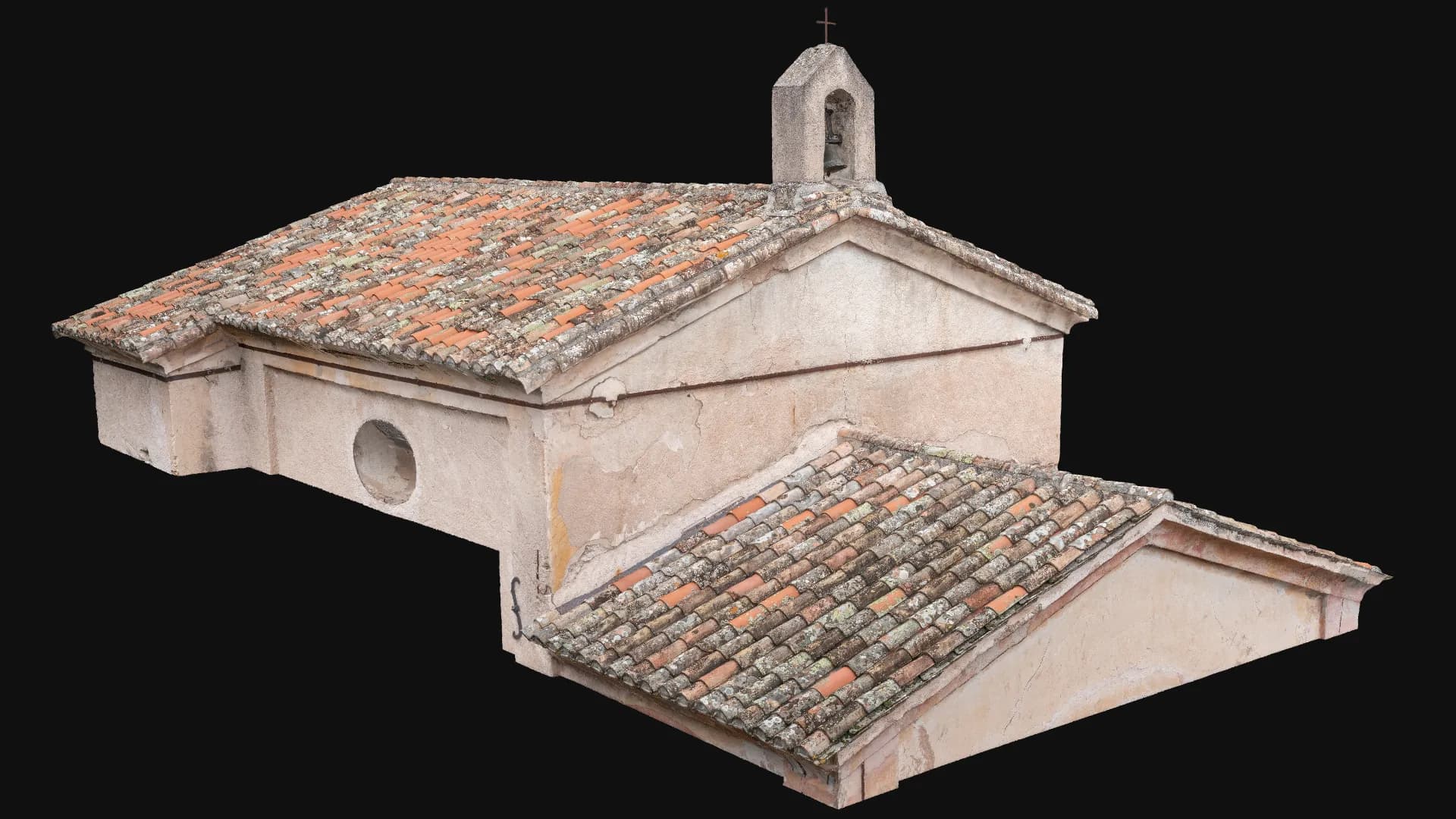 Modèle 3D de la toiture d'une Chapelle classée réalisé à partir de 314 photos