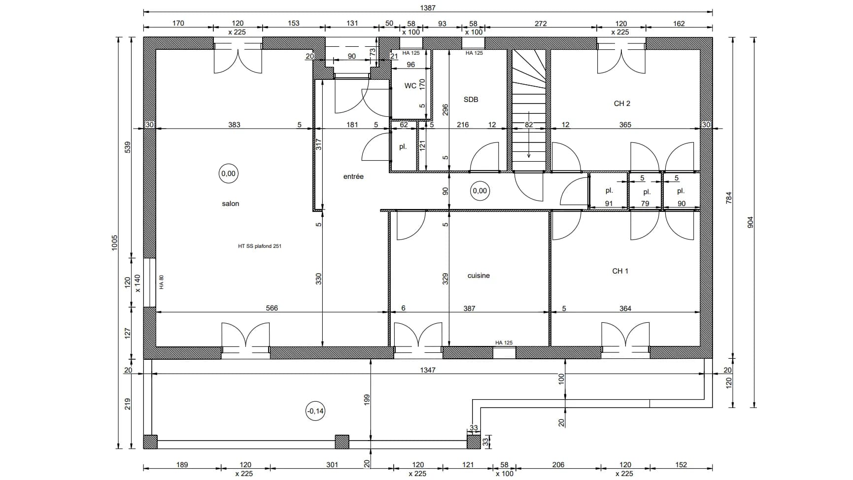 Plan 2D extrait d'un scan 3D