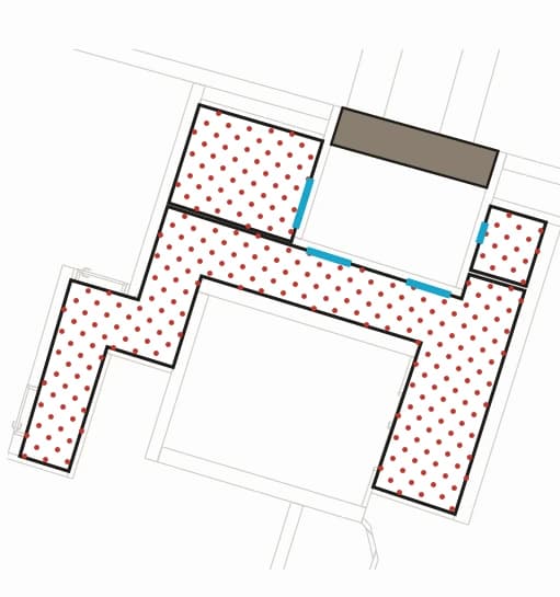 Le même plan, couvert d’une grille de points de calcul