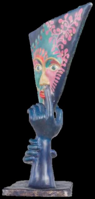 Statuette peinte numérisée en 3D, à faire tourner