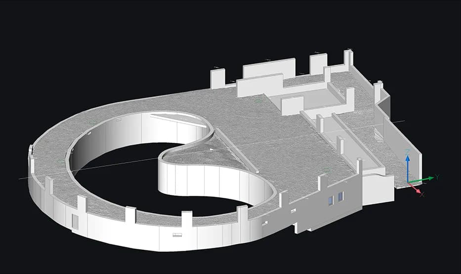 Modèle 3D de la piscine — maquette numérique du bassin