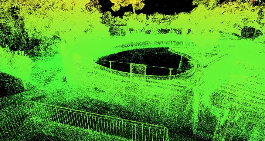 Nuage de points LiDAR de la piscine du camping La Pascalinette