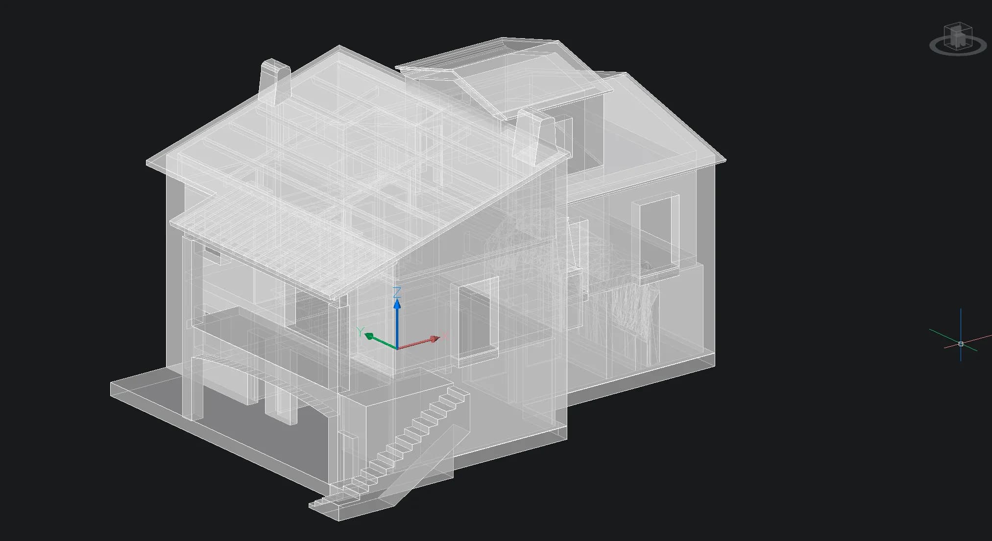 Modèle 3D de la villa — vue d'ensemble