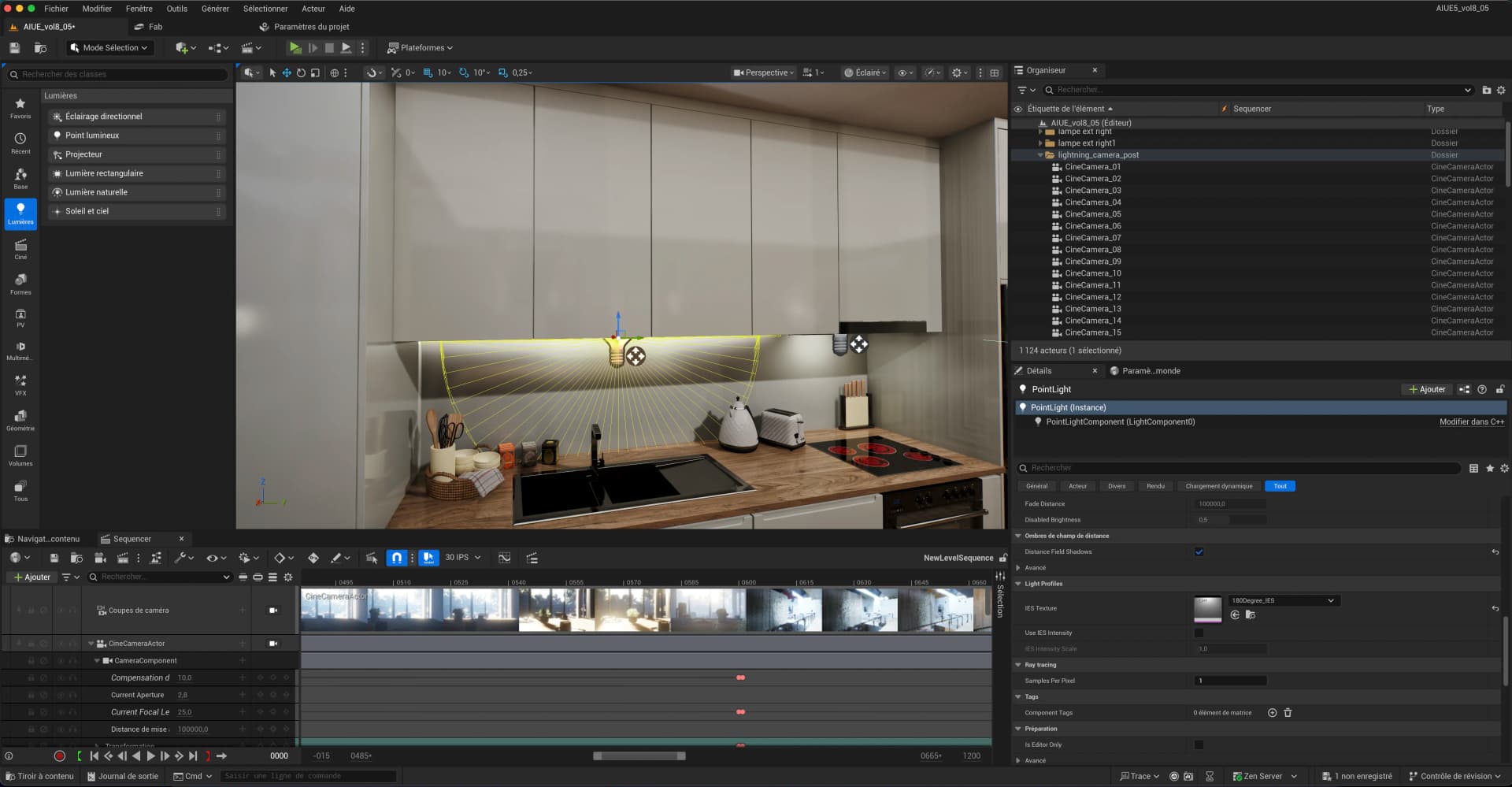 Mise en lumière virtuelle dans Unreal Engine