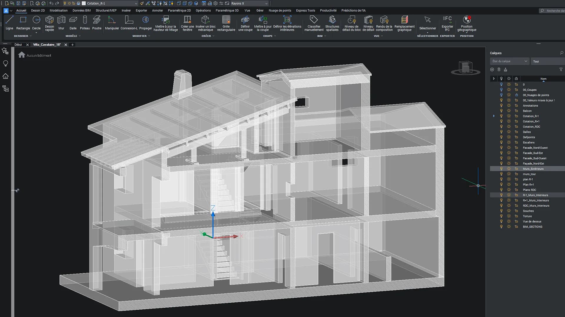 Modélisation BIM d'un bâtiment à partir d'un scan 3D