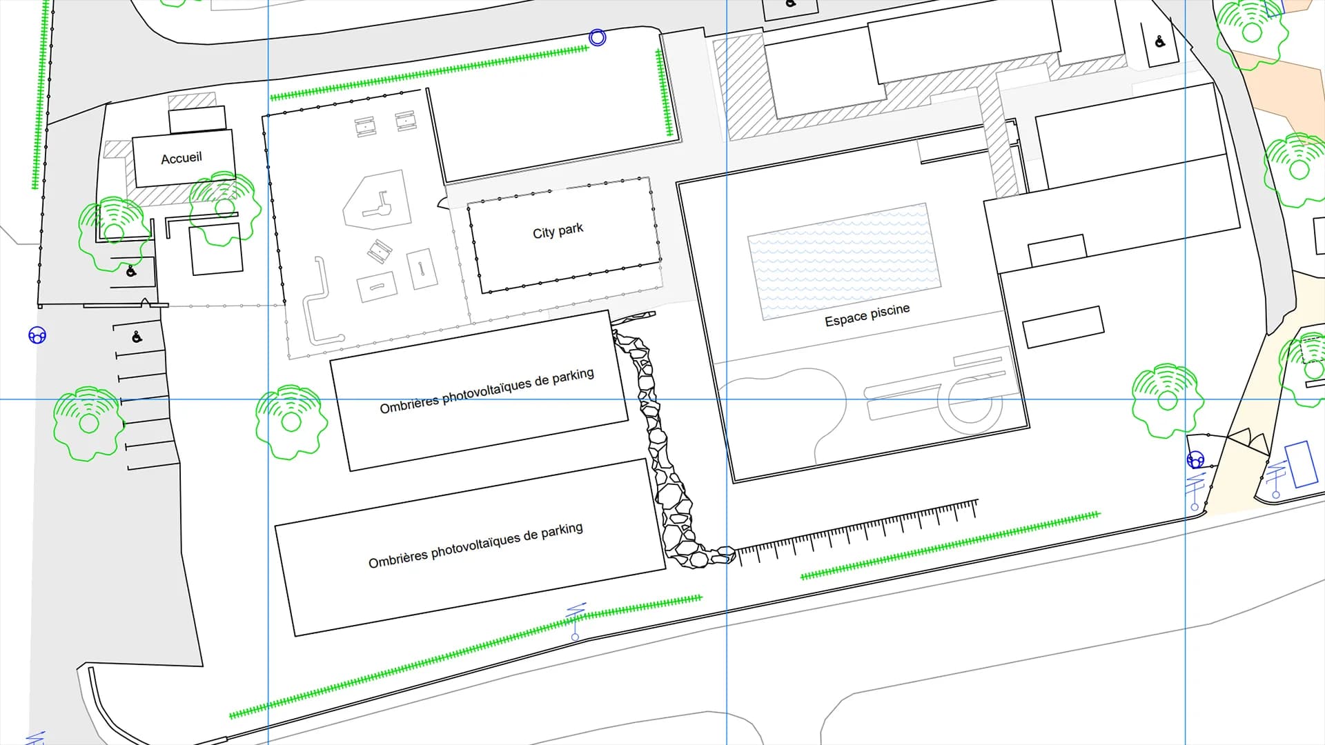 Détail du plan de masse géoréférencé