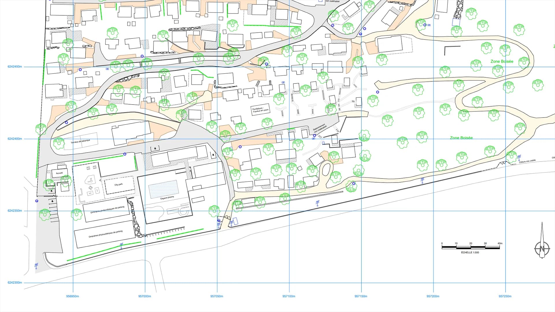 Plan de masse géoréférencé du camping